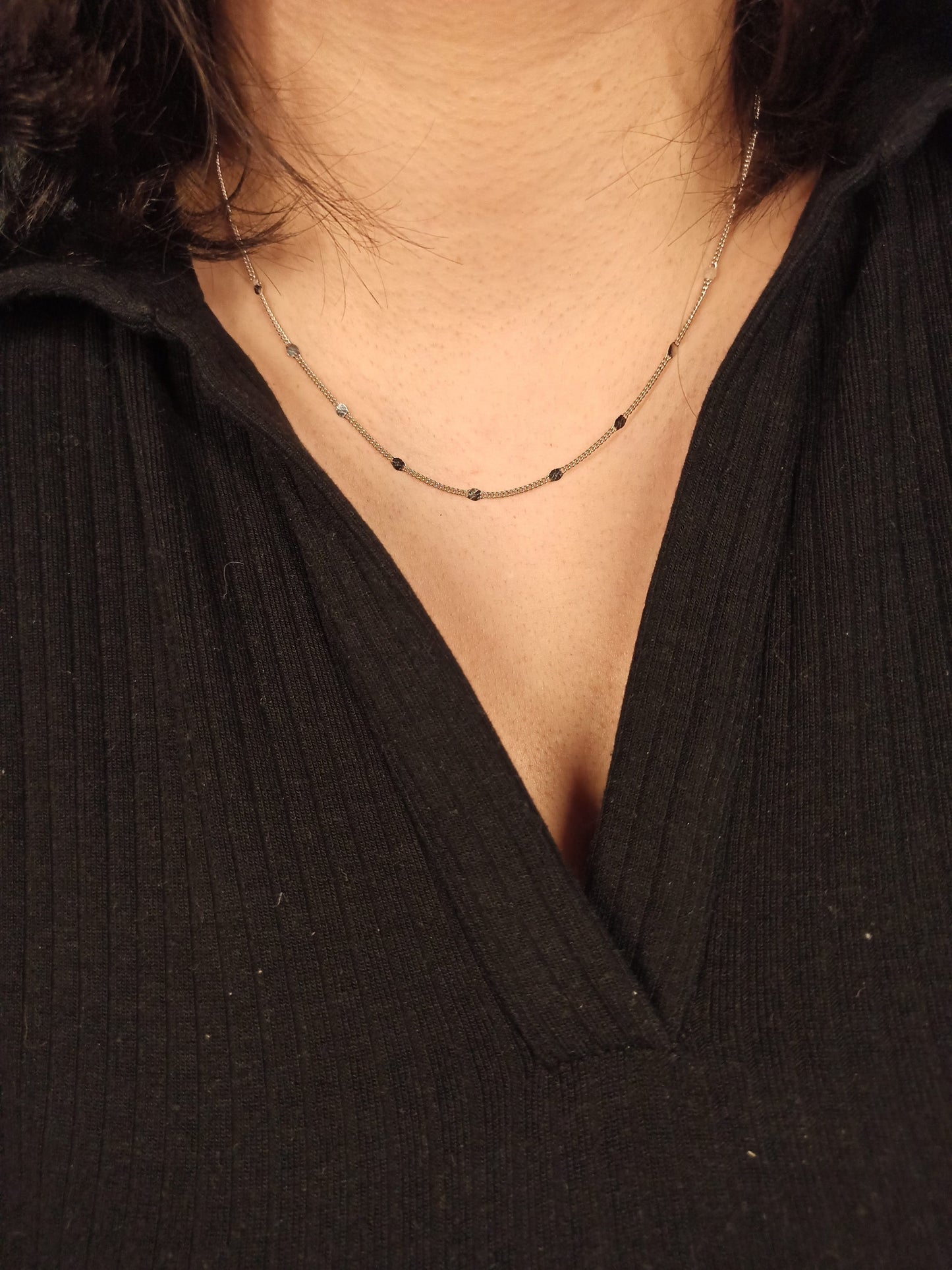 Gümüş Pullu Gurmet Zincir Kolye