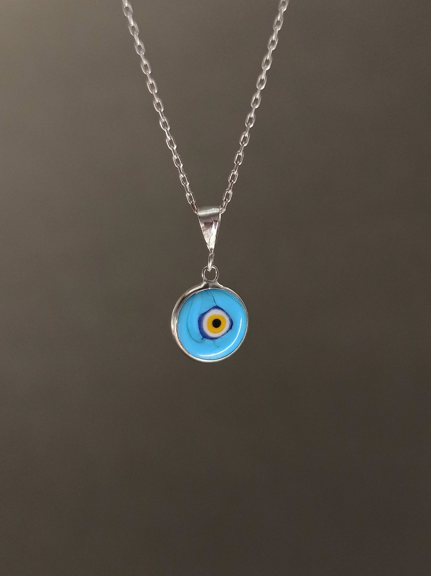 Minimal Nazar Boncuğu Kolye | Altın Kaplama Gümüş