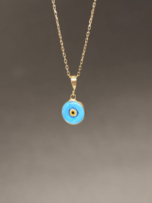 Minimal Nazar Boncuğu Kolye | Altın Kaplama Gümüş