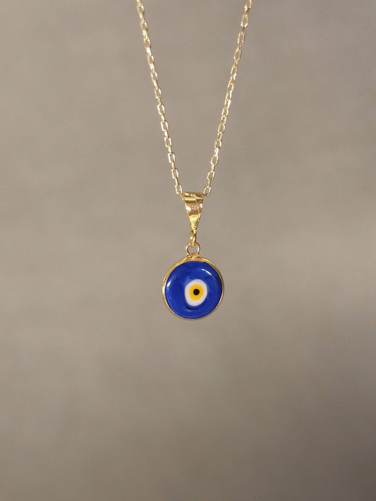 Minimal Nazar Boncuğu Kolye | Altın Kaplama Gümüş