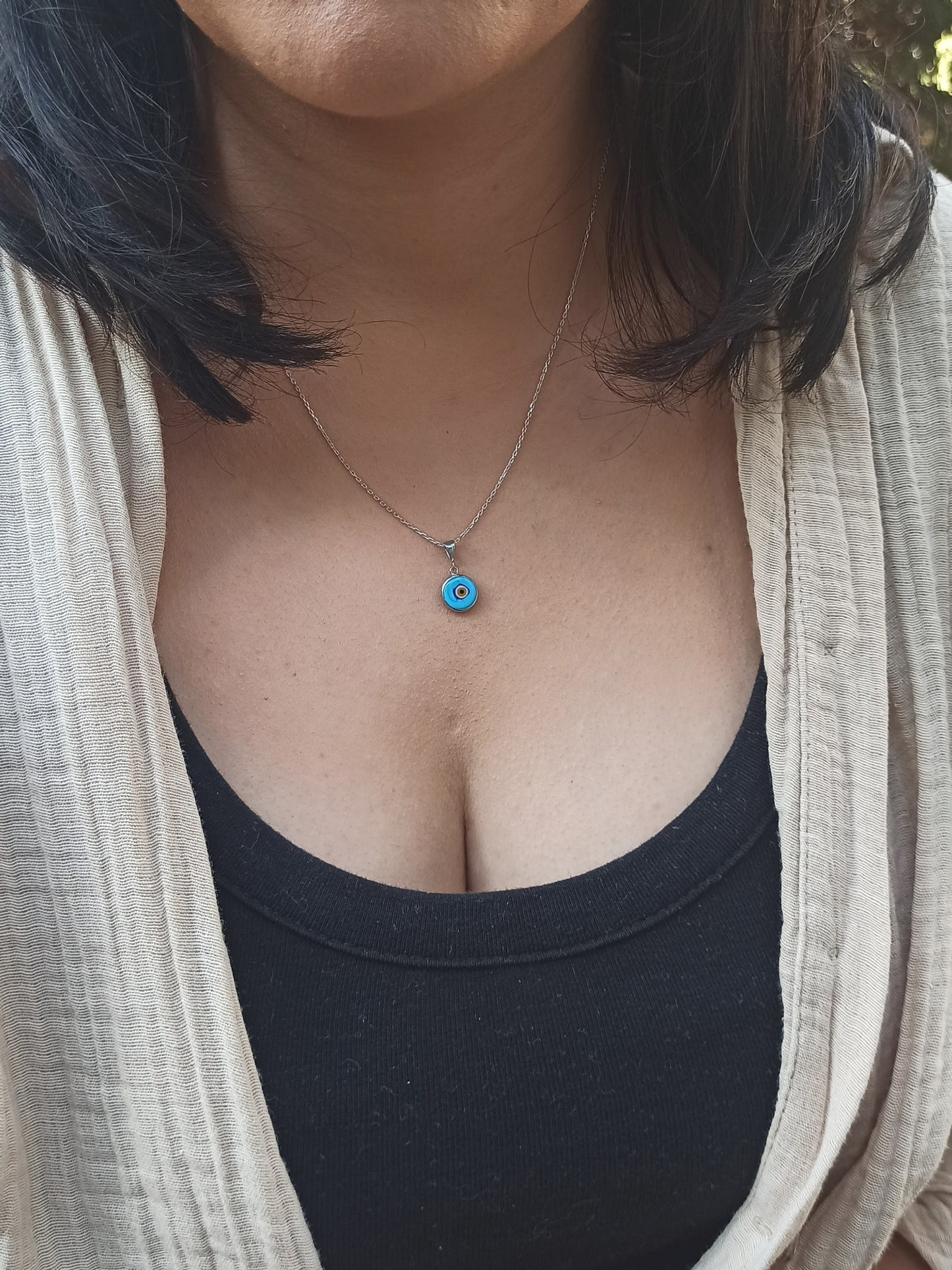 Minimal Nazar Boncuğu Kolye | Altın Kaplama Gümüş