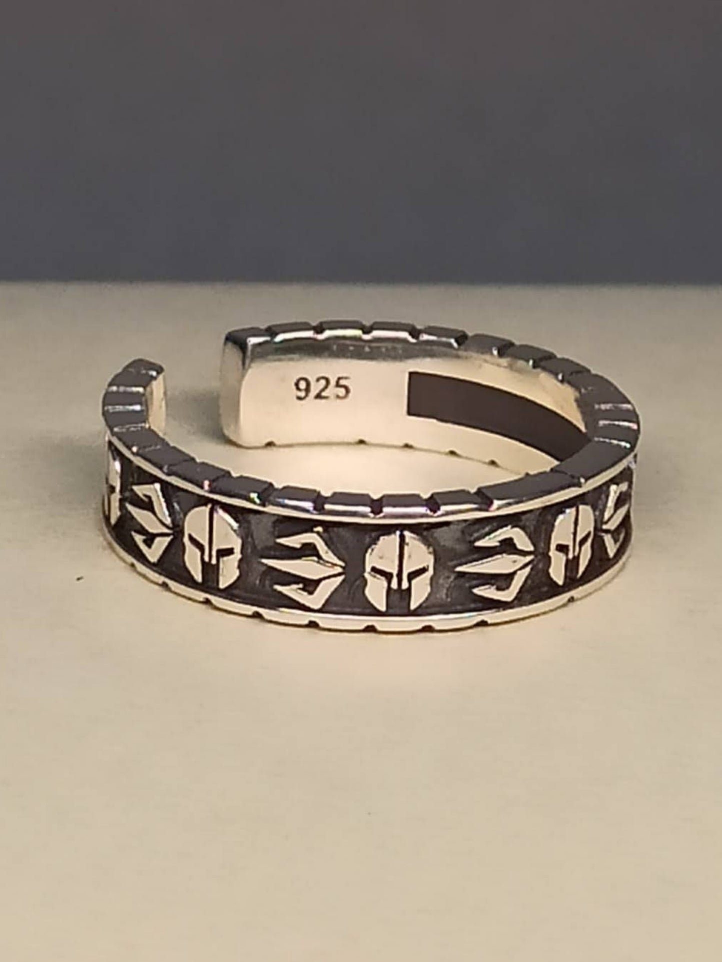 Gümüş Spartalı Miğfer Erkek Yüzüğü, Ayarlanabilir