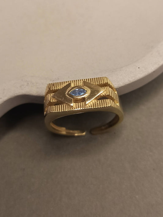 Markiz Taşlı Gümüş Şovalye Yüzük, Ayarlanabilir