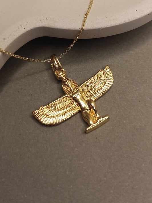 Kanatlı İsis Gümüş Mitolojik Kolye