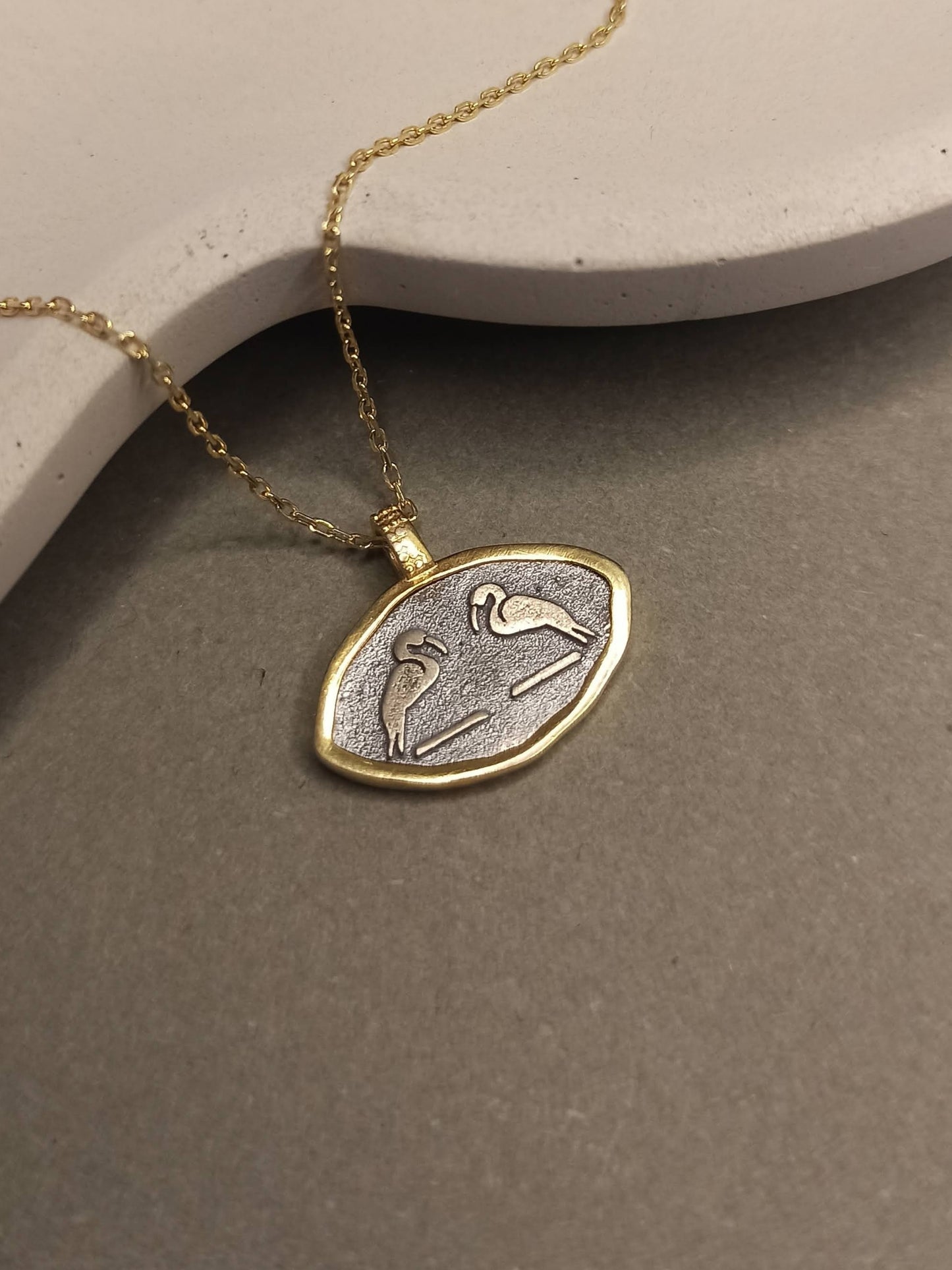 Antik Mısır İbis Kuş Thoth Kolye – Çift Renkli Mitolojik Takı | BHCL Co.