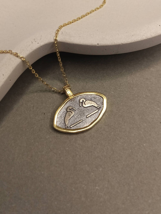 Antik Mısır İbis Kuş Thoth Kolye – Çift Renkli Mitolojik Takı | BHCL Co.