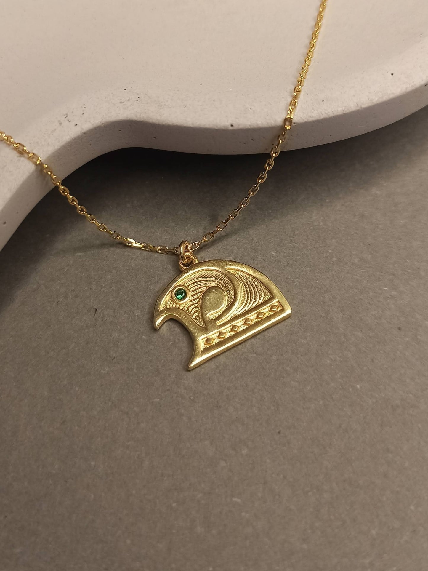 Horus Şahin Kafası Gümüş Kolye