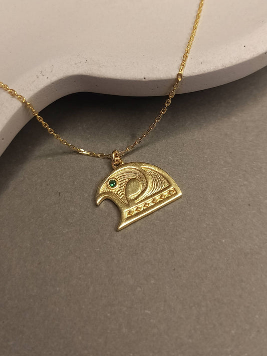 Horus Şahin Kafası Gümüş Kolye