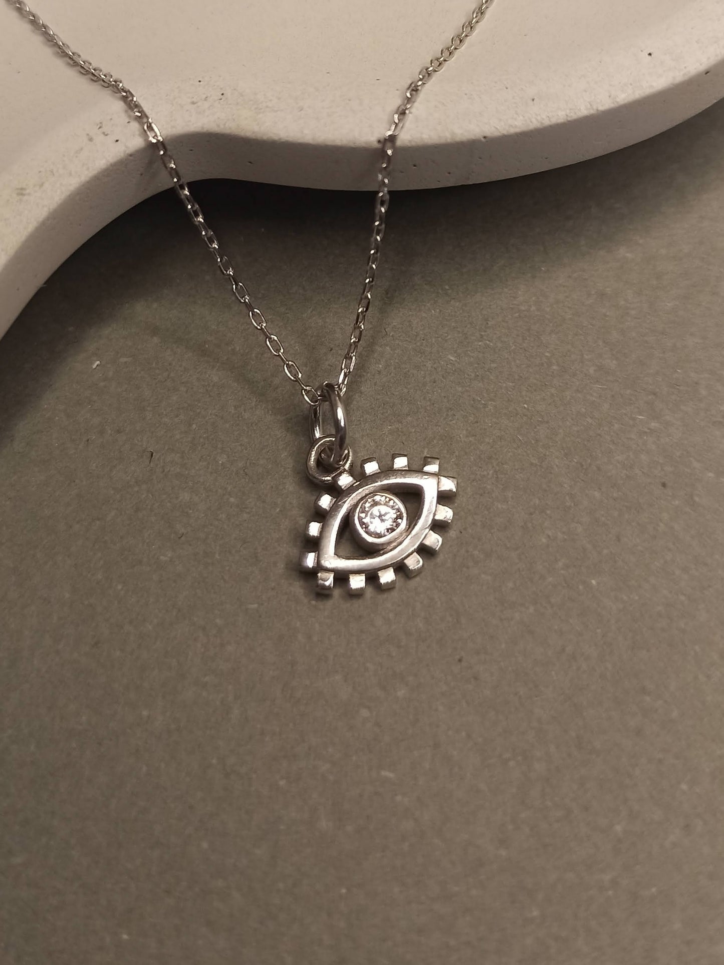 Mini Zirkon Taşlı Göz Kolye, Nazarlık Koruyucu Takı