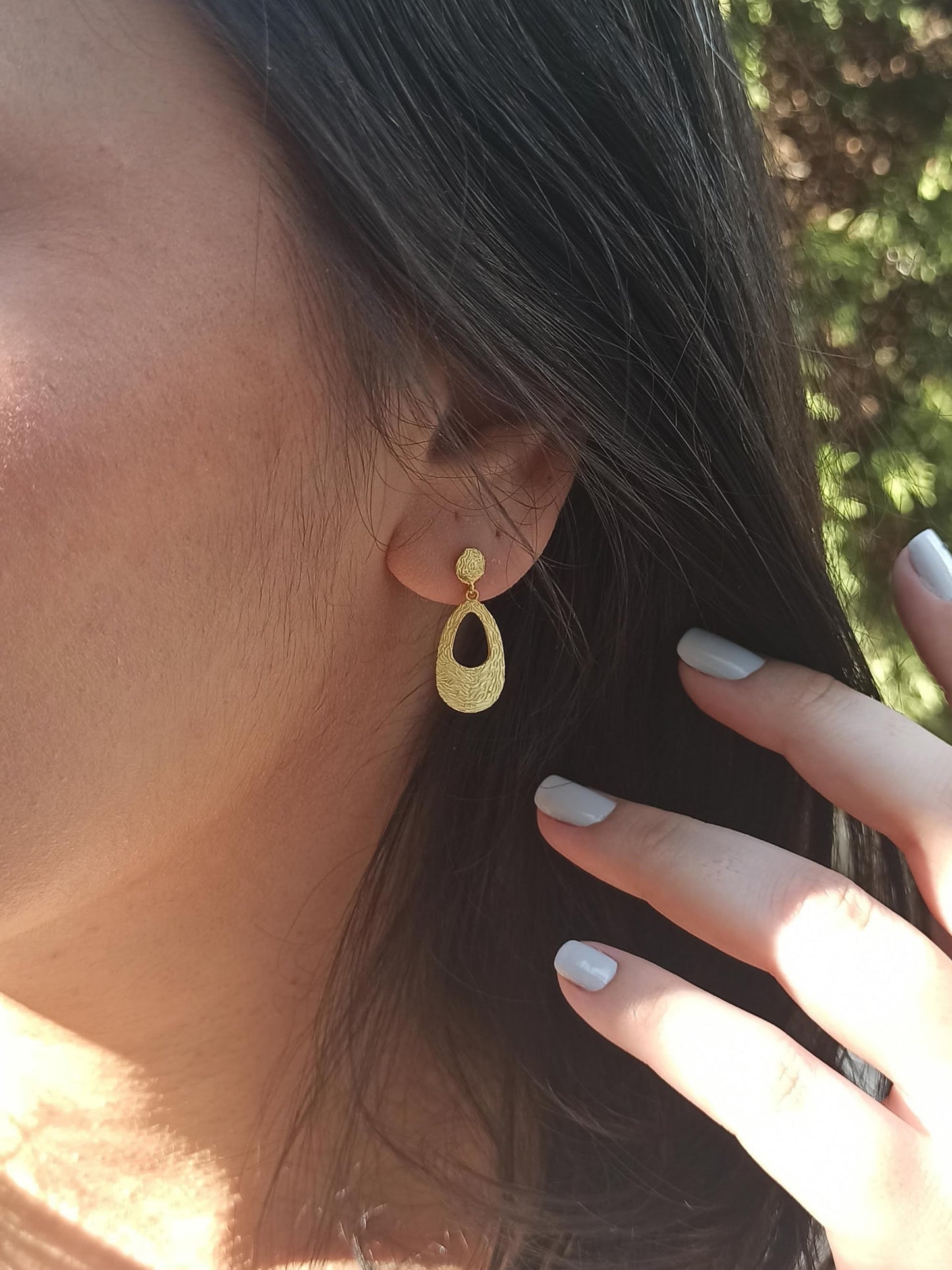 Sallantılı Gümüş Damla Küpe | BHCL Co.