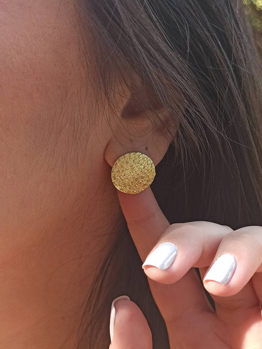 Yuvarlak Vintage Kabartmalı Klasik Küpe  | BHCL Co.