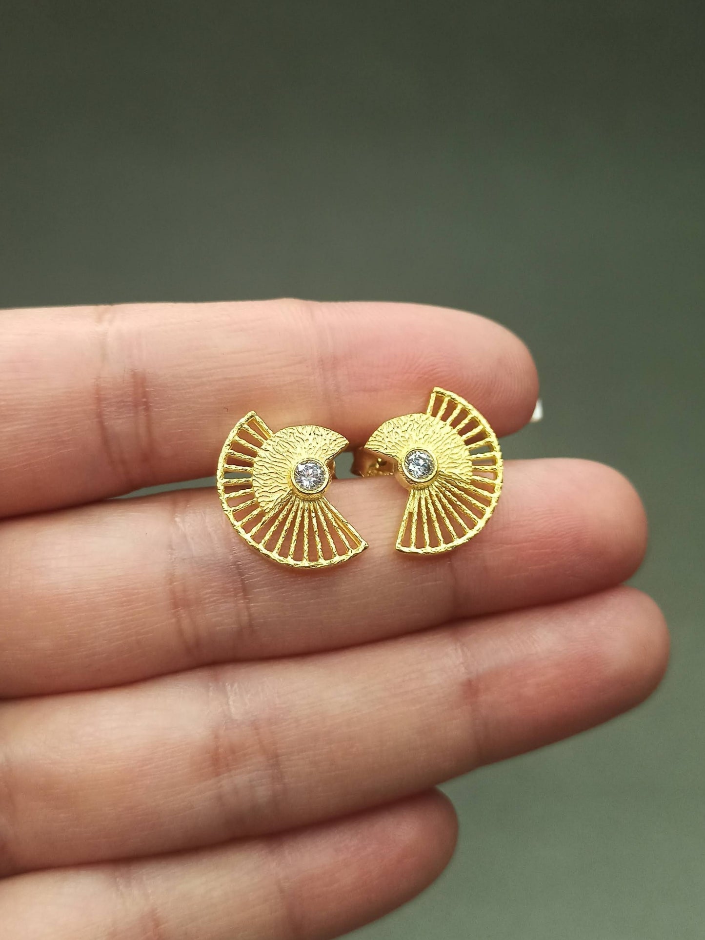 Gümüş Japon Yelpazesi Küpe