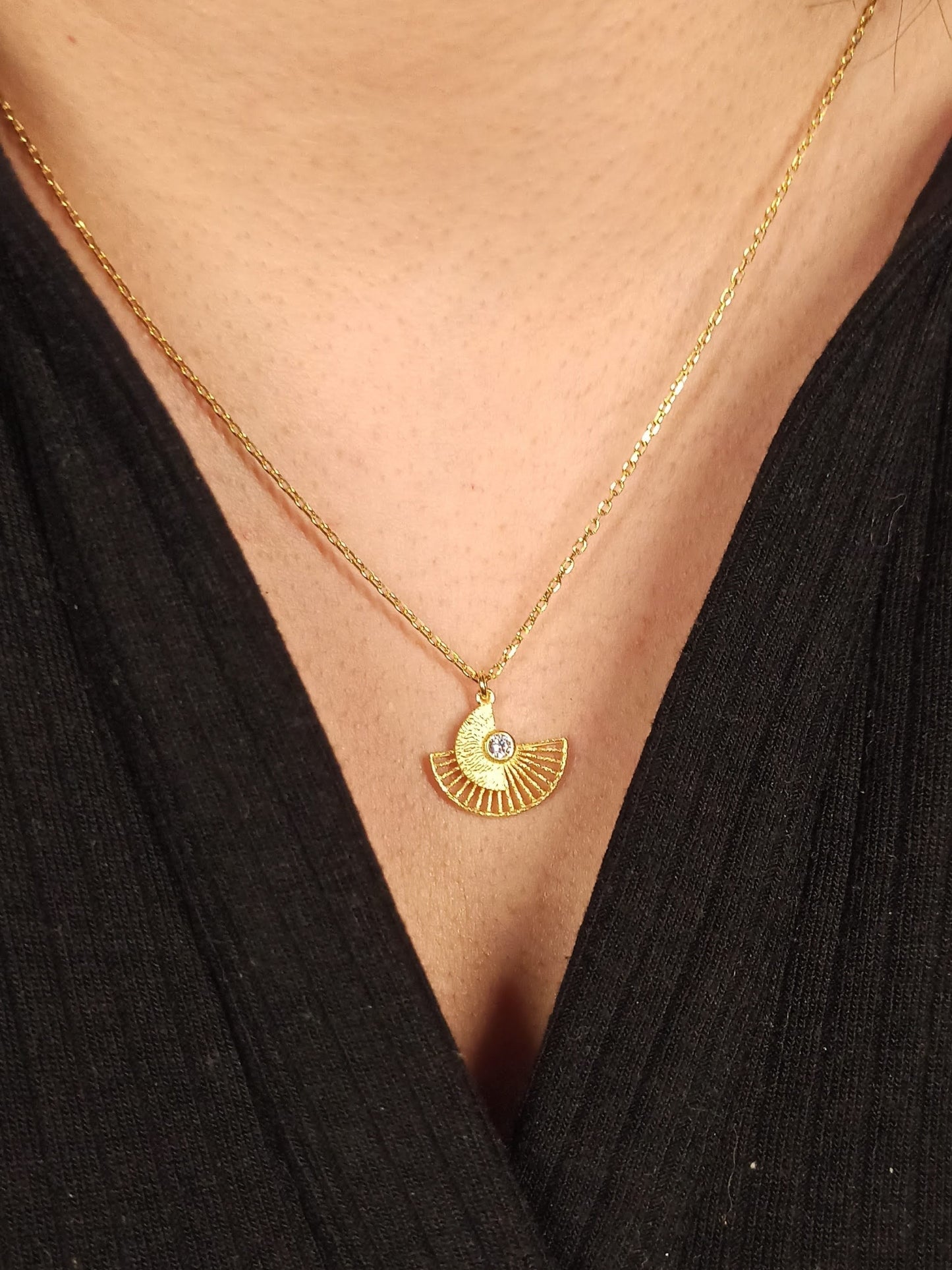 Japon Yelpazesi Gümüş Kolye