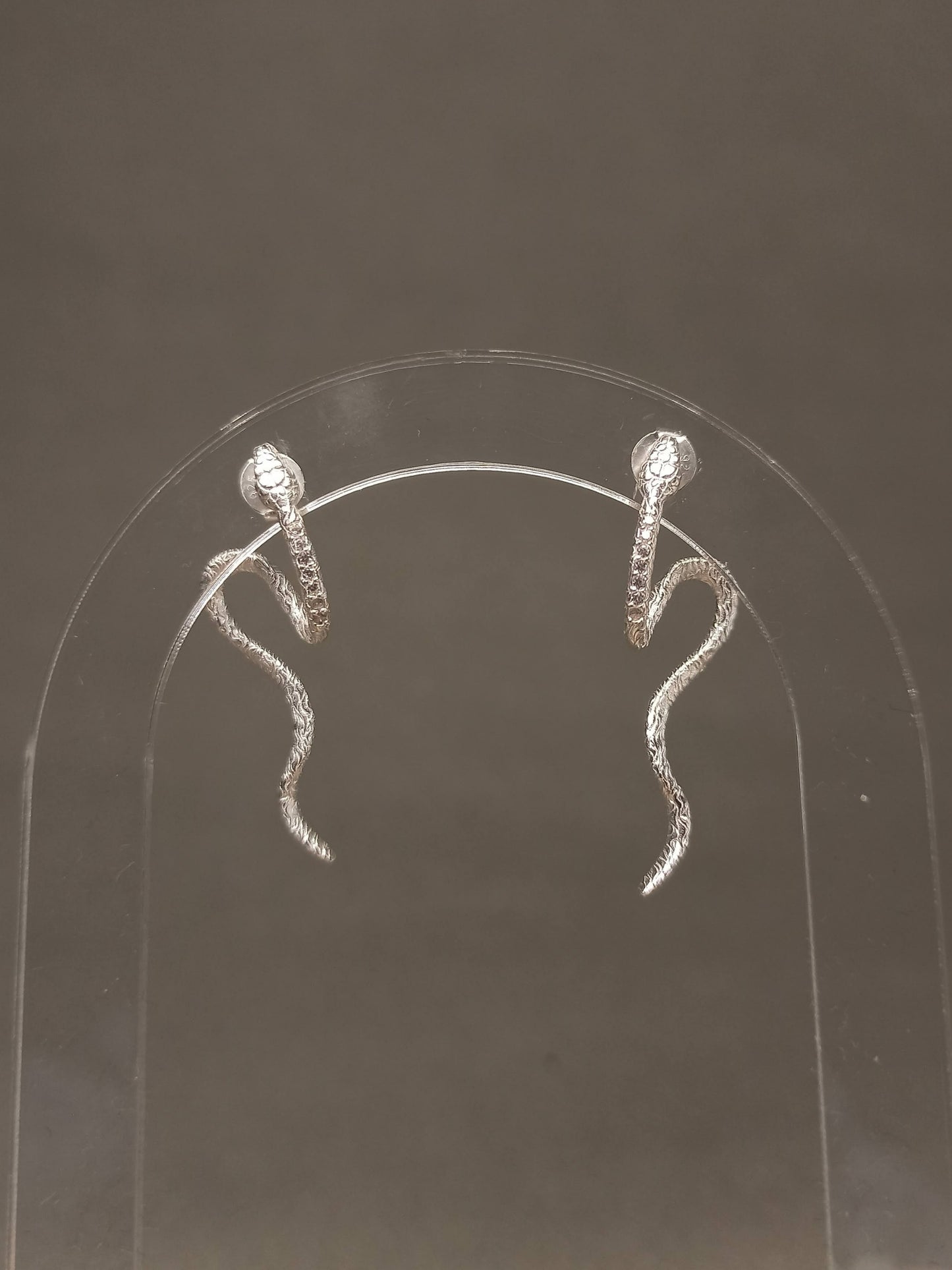 Gümüş Taşlı Yılan Küpe