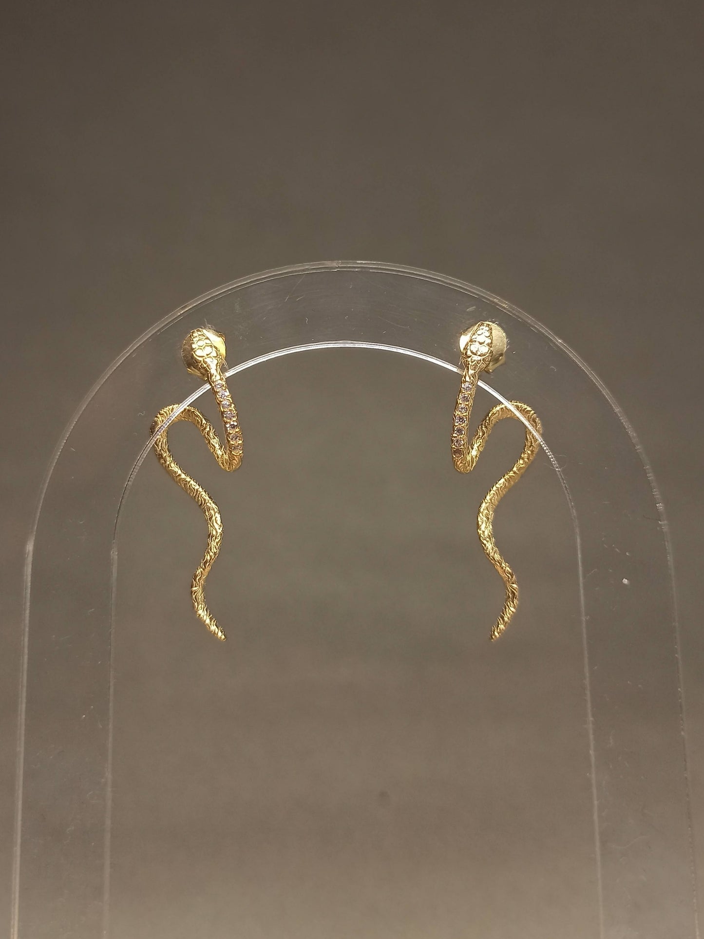 Gümüş Taşlı Yılan Küpe