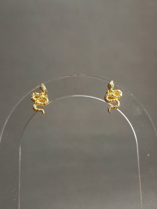 Gümüş Mini Yılan Küpe