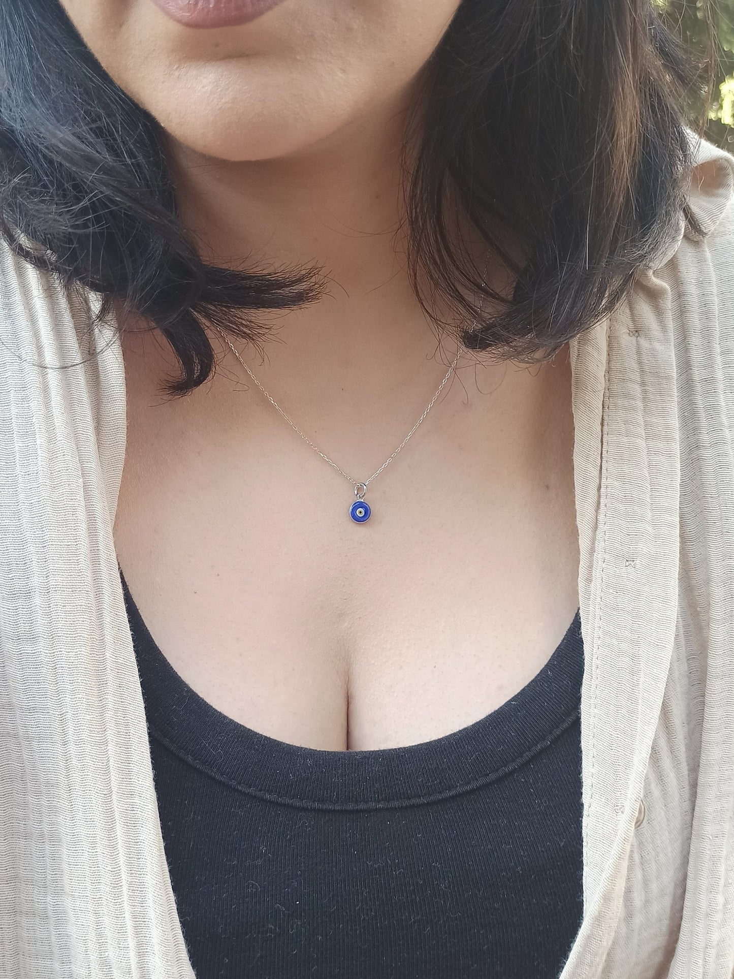 Gümüş Nazar Boncuğu Kolye, Altın Kaplama