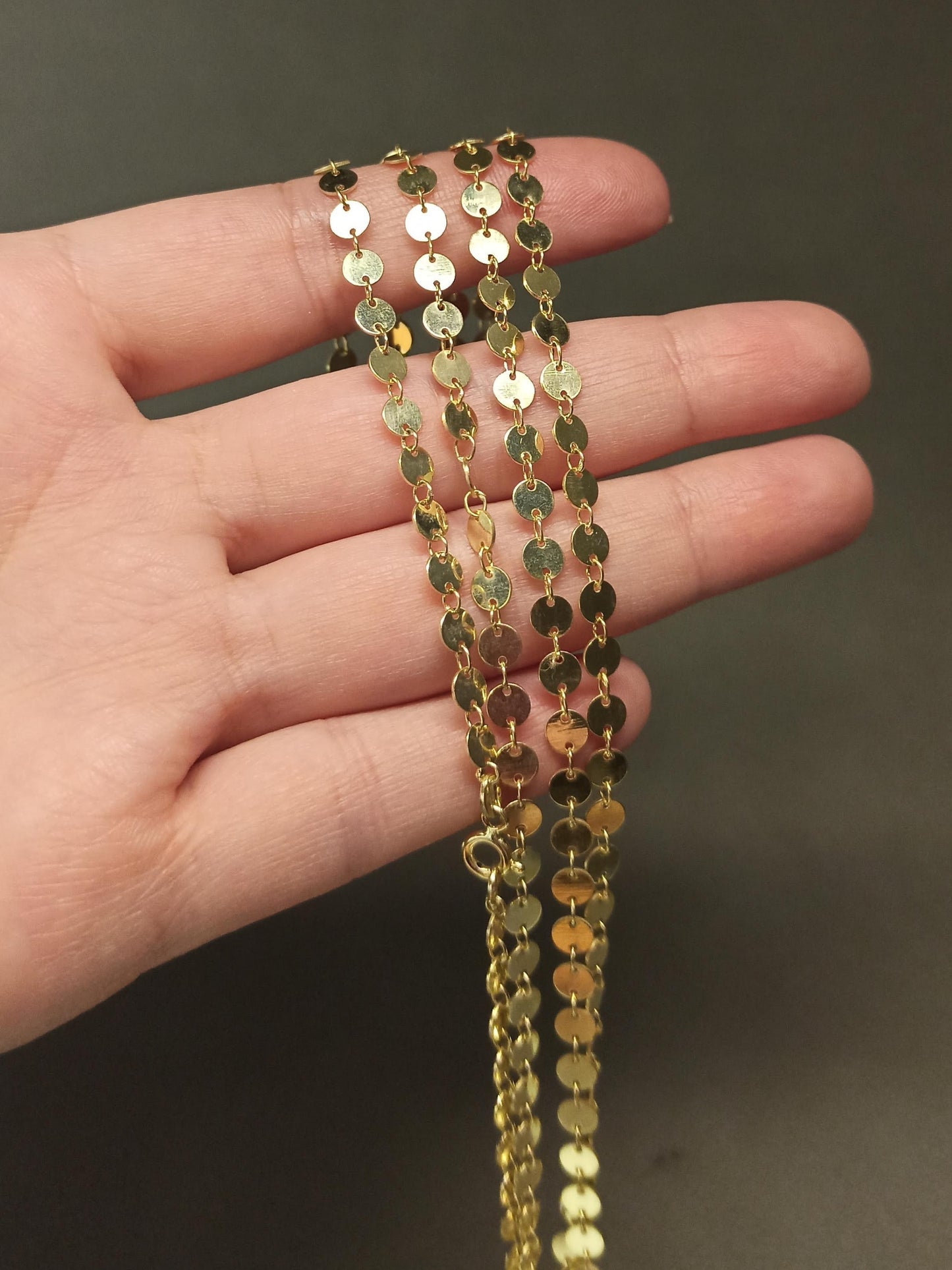 90 cm Pullu Zincir Kolye Altın Kaplama