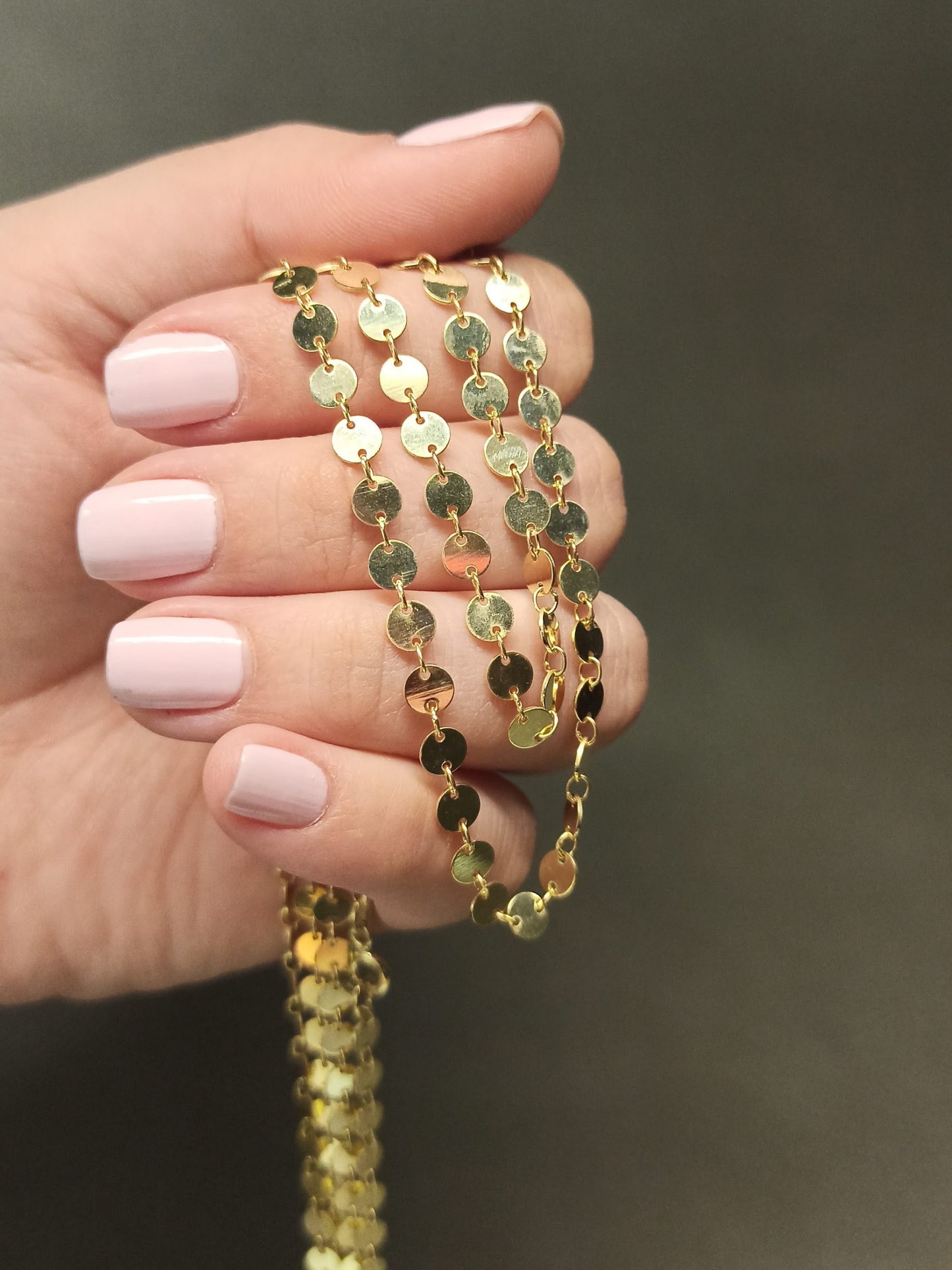 90 cm Pullu Zincir Kolye Altın Kaplama