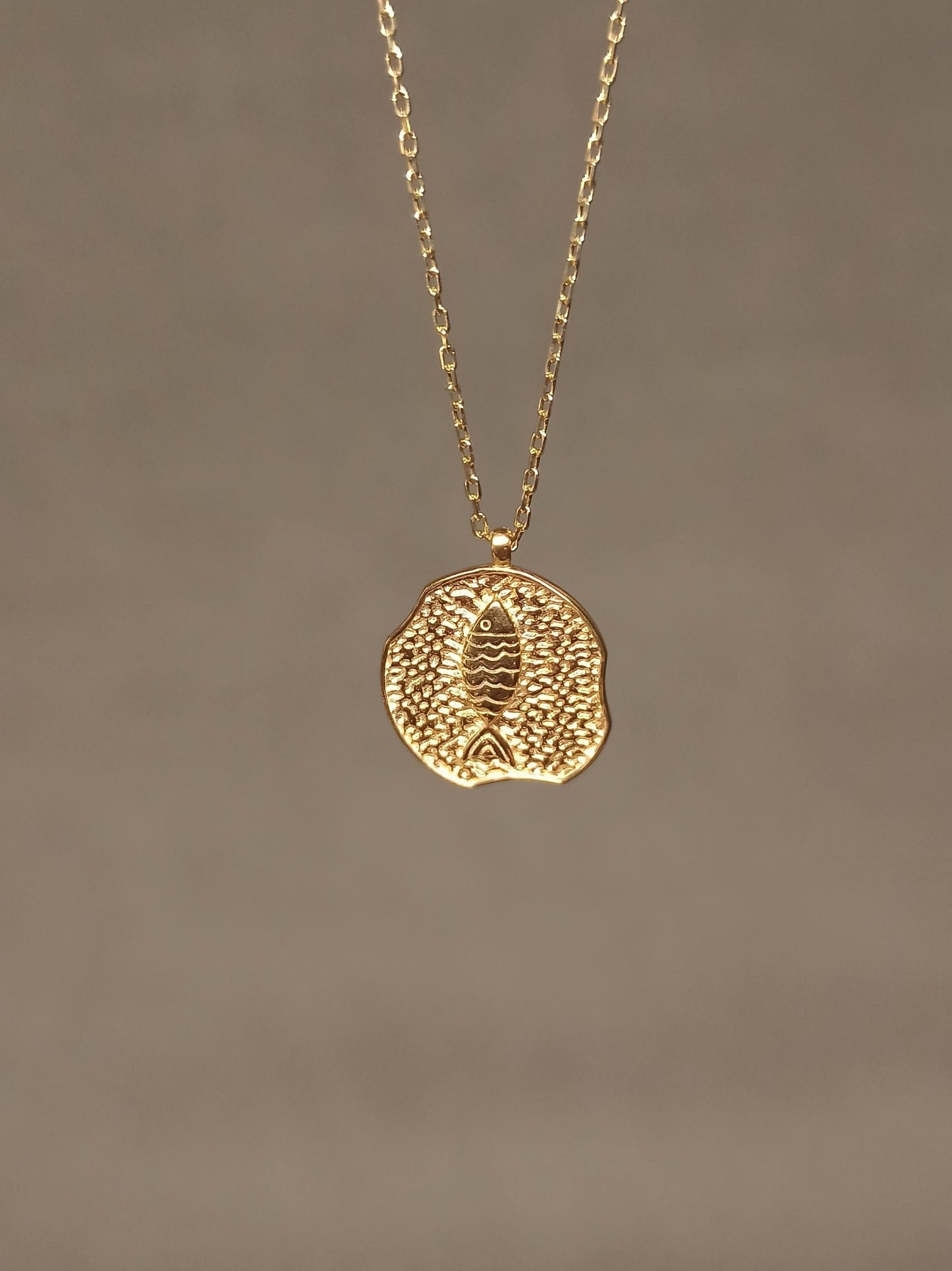 Gümüş Madalyon Balık Kolye - Bereket Kolyesi