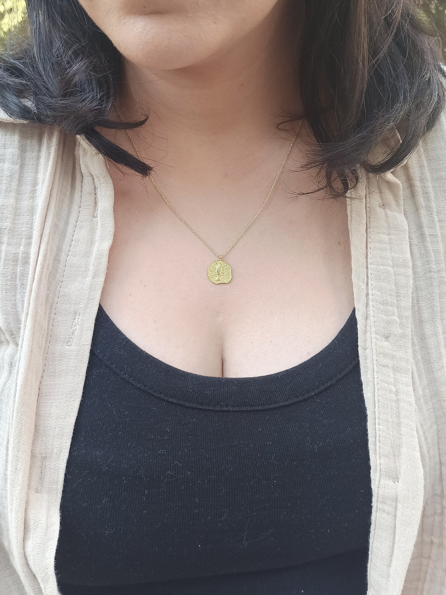 Gümüş Madalyon Balık Kolye - Bereket Kolyesi