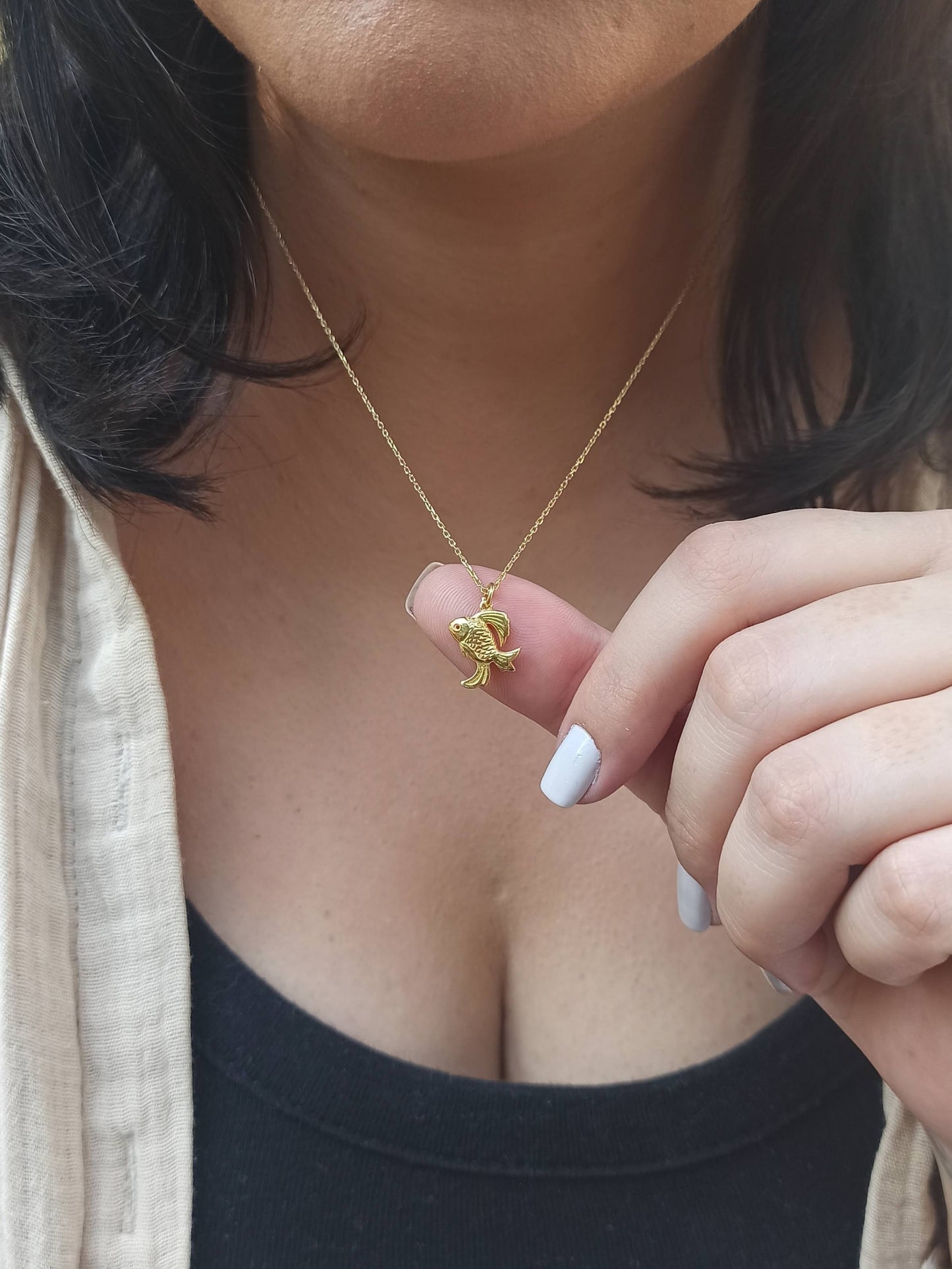 Gümüş Japon Balığı Kolye - Bereket Kolyesi