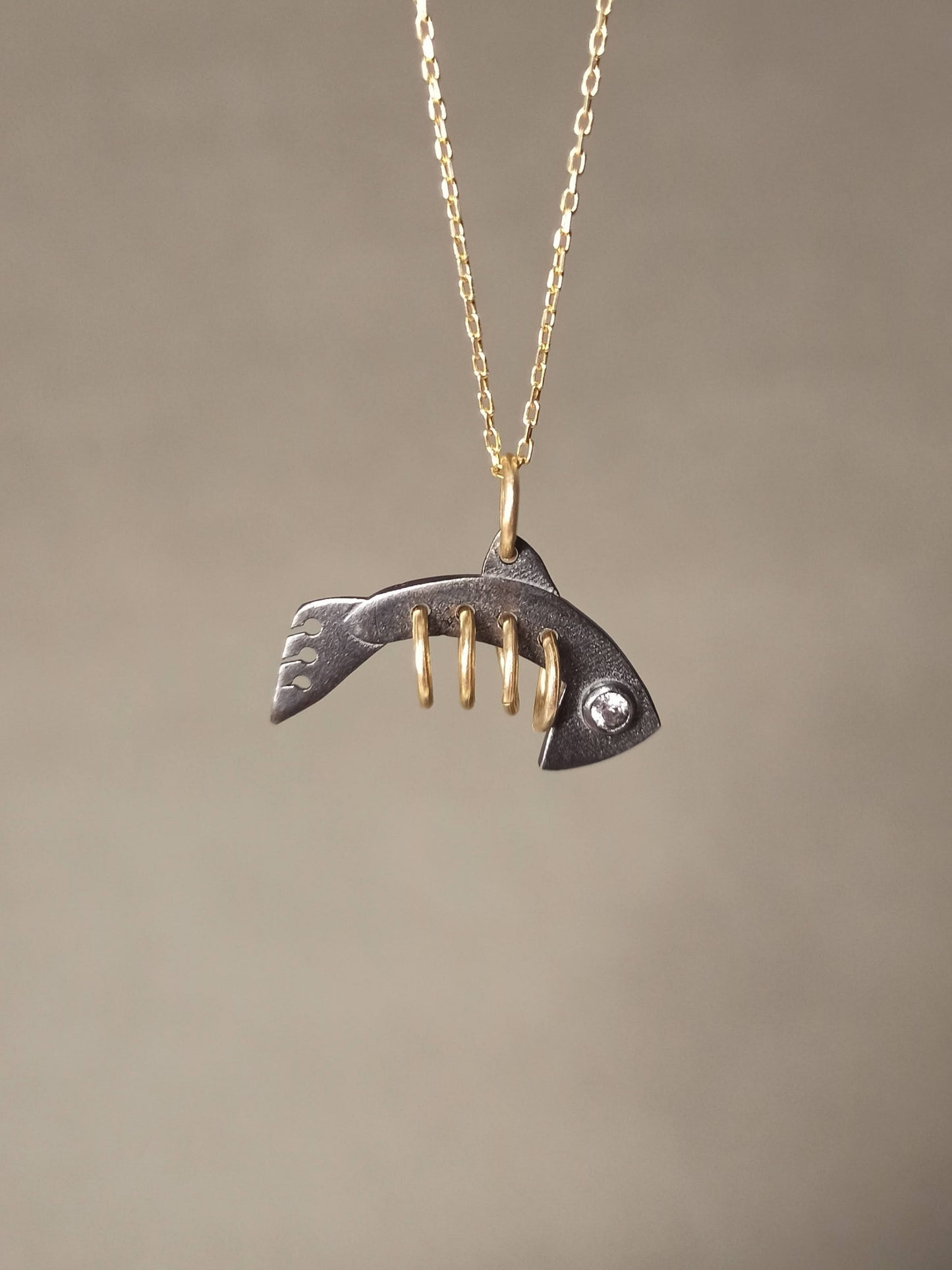 Gümüş Balık Kılçığı Kolye - Bereket Kolyesi