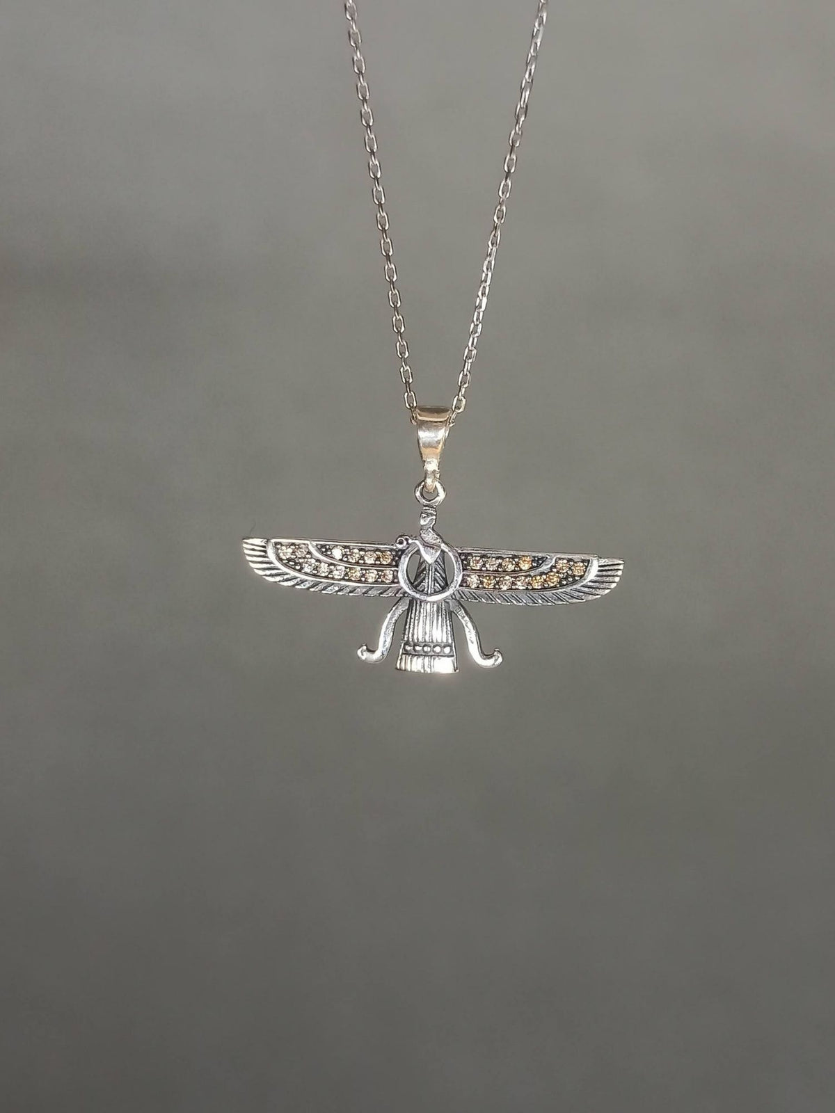Gümüş Ahura Mazda Kolye - Faravahar