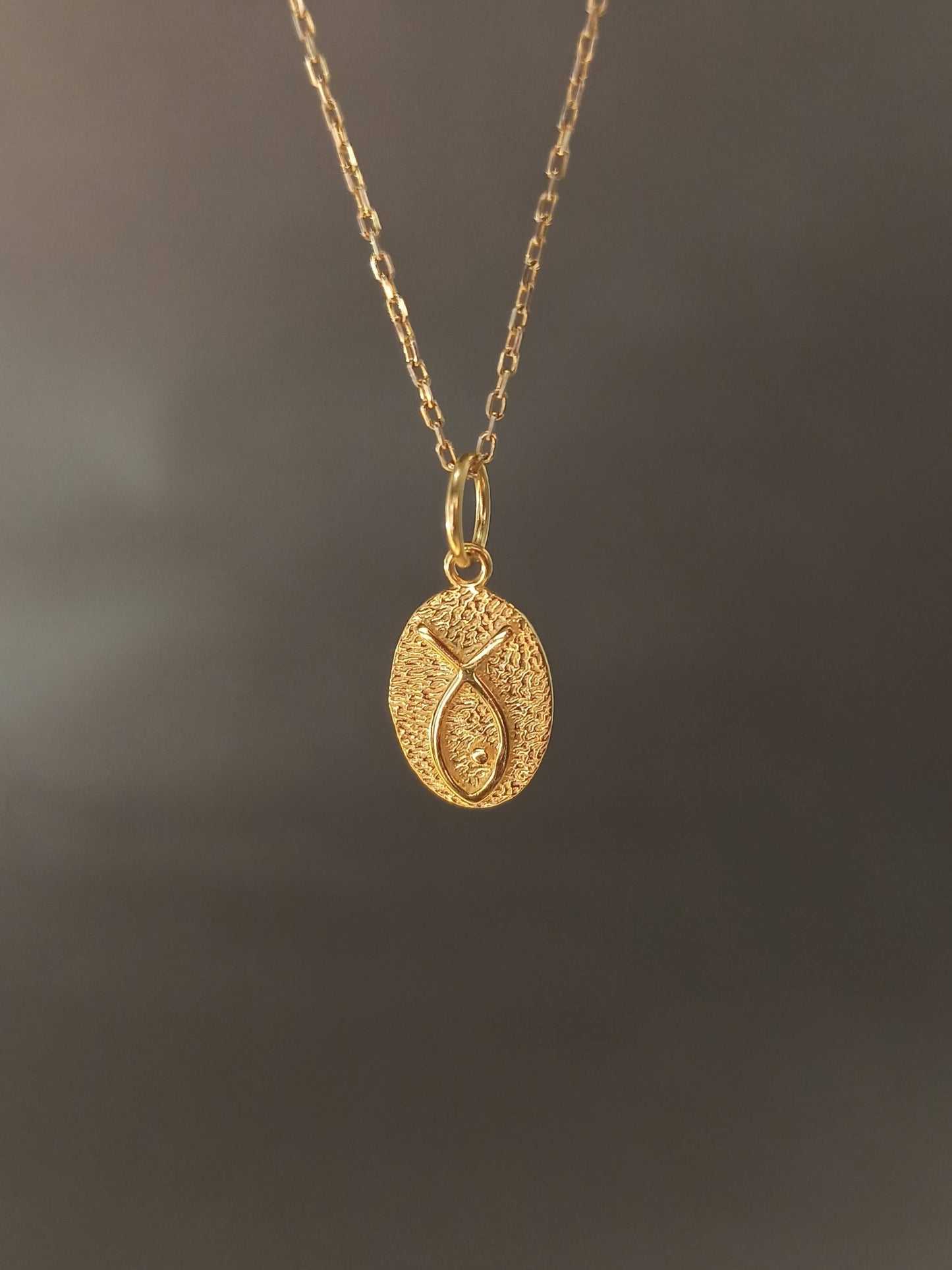 Gümüş Mini Madalyon Balık Kolye