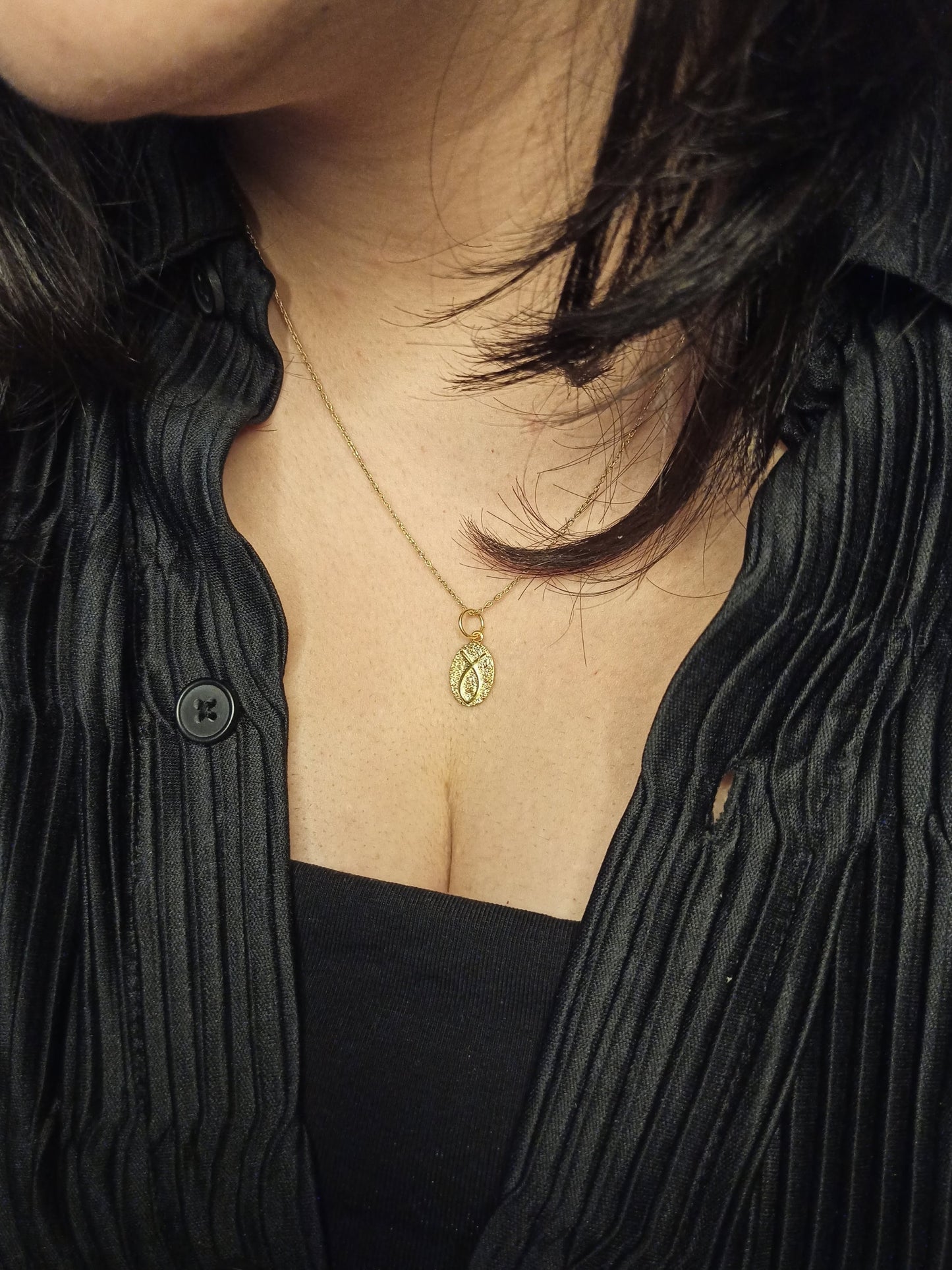 Gümüş Mini Madalyon Balık Kolye