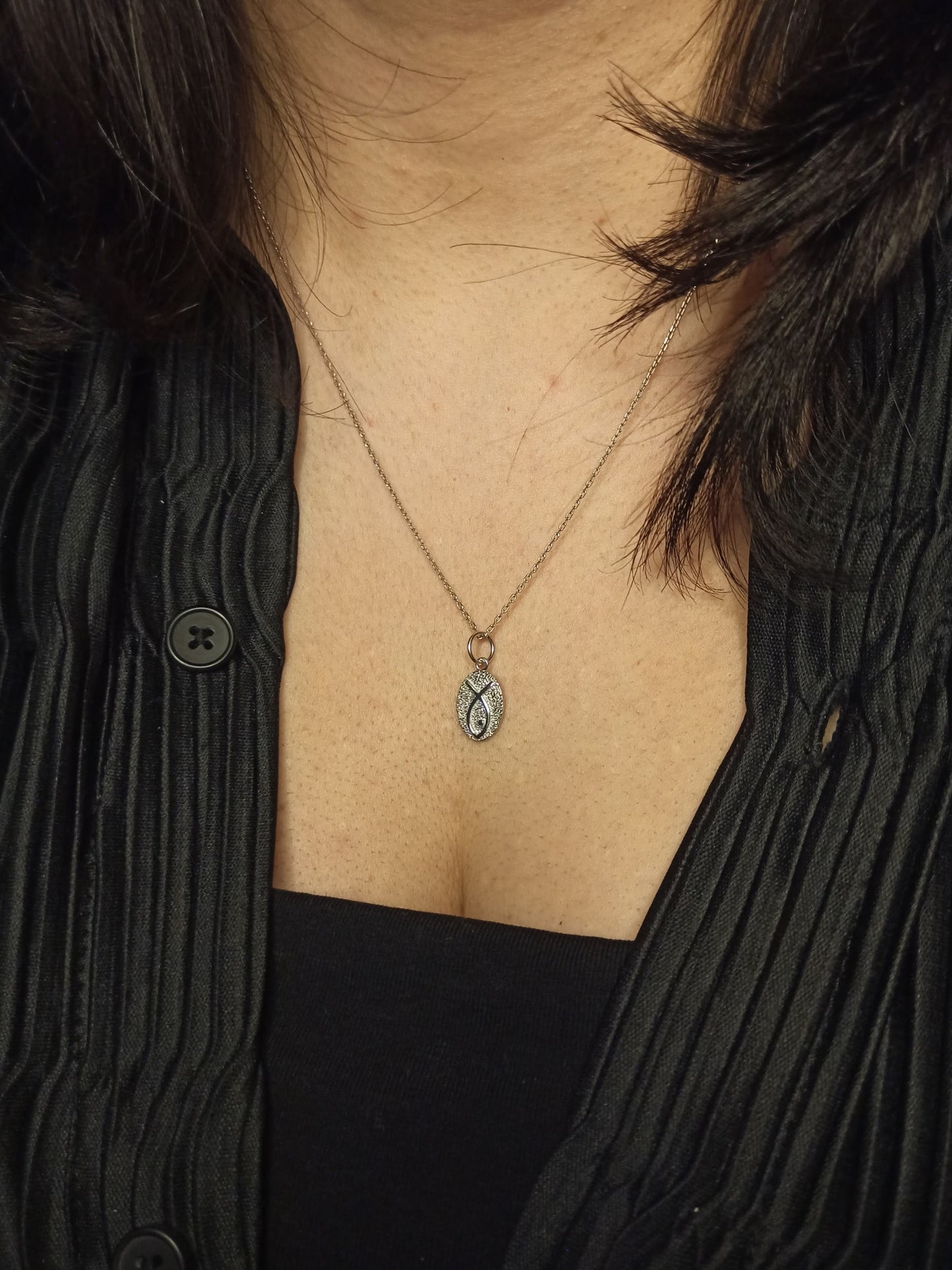 Gümüş Mini Madalyon Balık Kolye