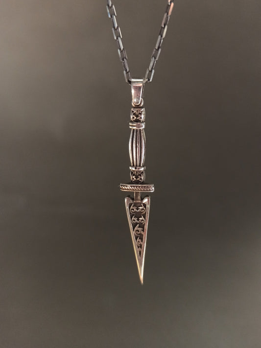 Gümüş Kılıç Erkek Kolye, Hançer Kolye