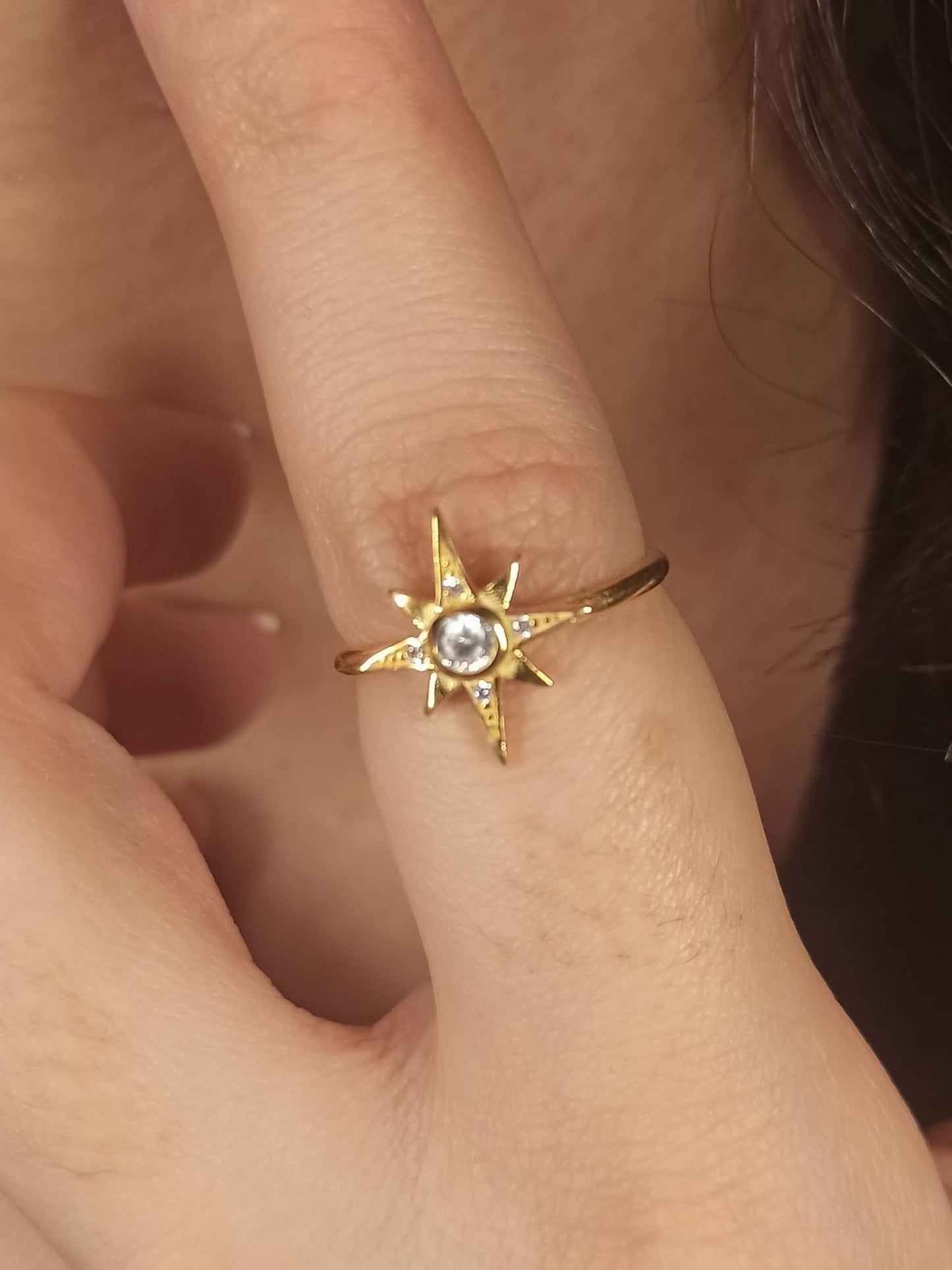 Zirkon Taşlı Kutup Yıldızı Yüzük, Ayarlanabilir