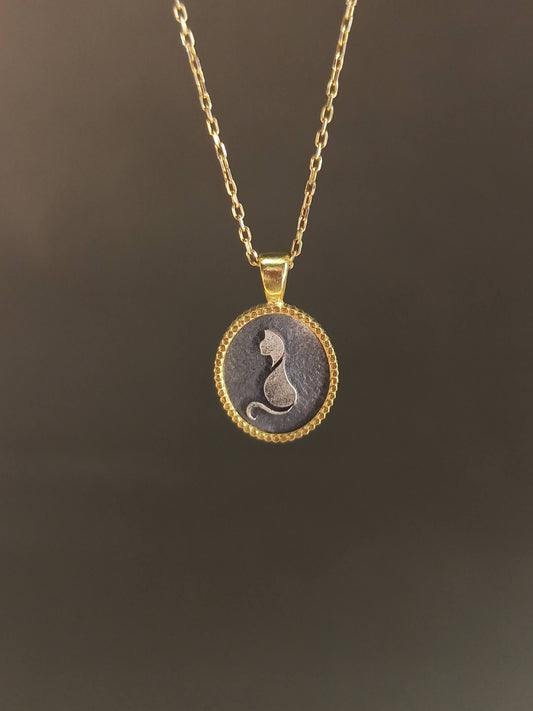 Gümüş Mini Kedi Kolye