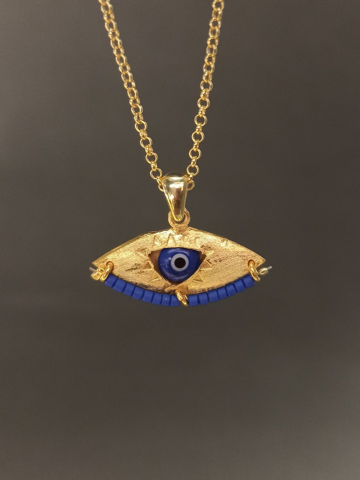 El Yapımı Nazarlık Gümüş Kolye