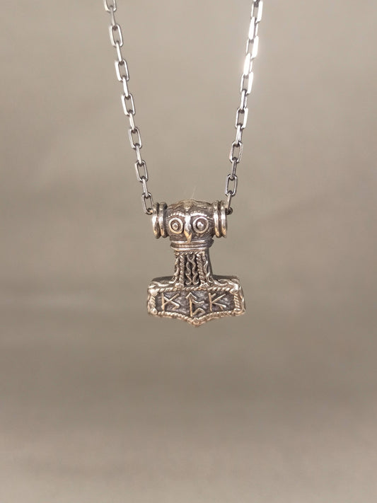 Ayar Gümüş Viking Mjölnir (Thor’un Çekici) Erkek Kolye