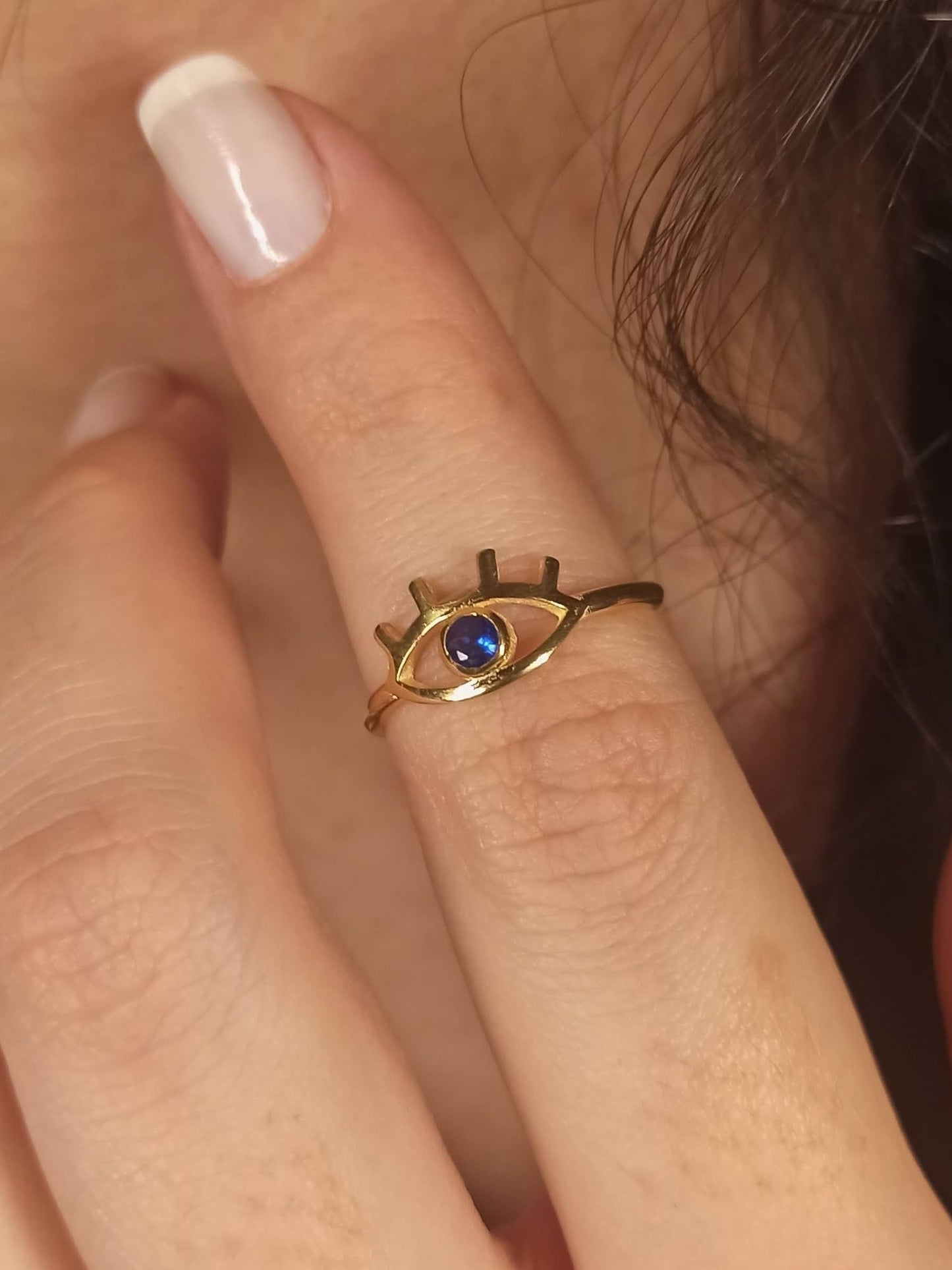 Minimalist Gümüş Göz Yüzük, Ayarlanabilir