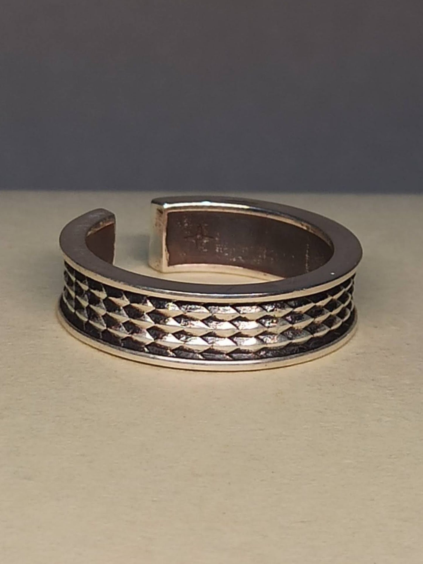 Gümüş Ejderha Derisi Yüzük, Ayarlanabilir Motifli Erkek Yüzüğü