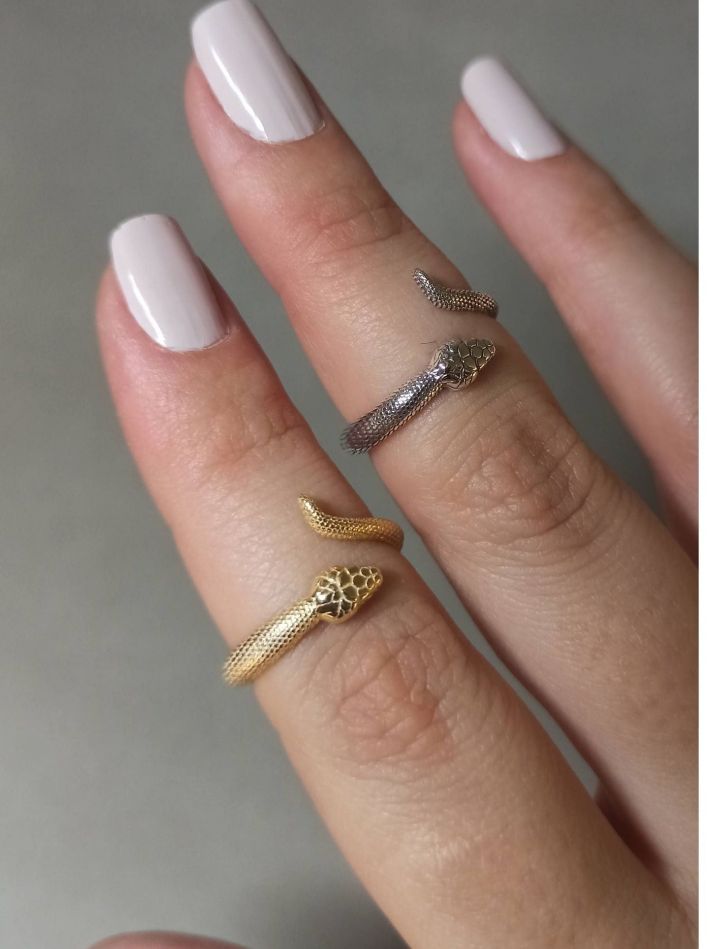 Minimalist Gümüş Yılan Yüzük, Ayarlanabilir