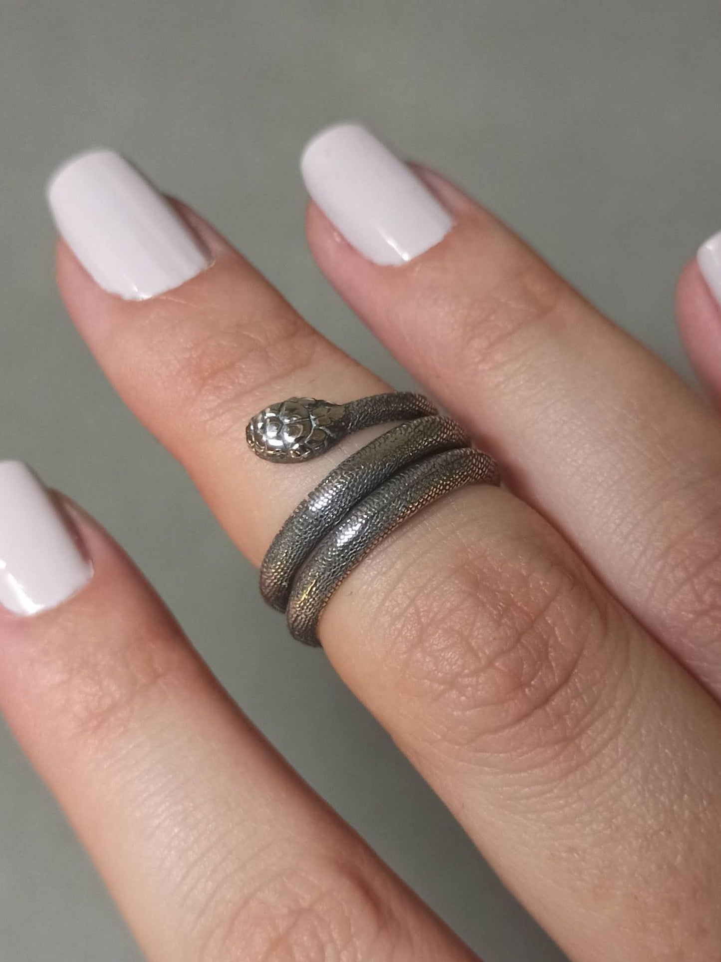 Gümüş Spiral Yılan Yüzük, Ayarlanabilir